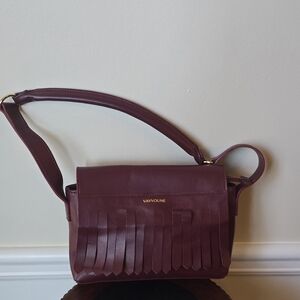 Vavvoune Burgundy Leather Shoulder Bag